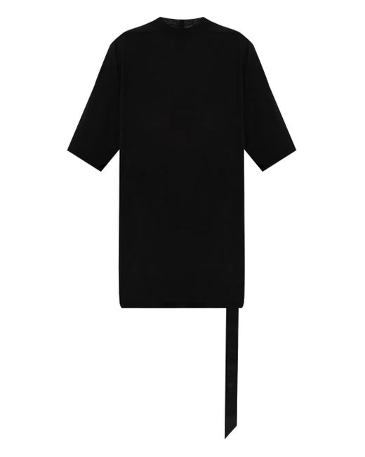 Rick Owens Black Short-Sleeve Draped-Hemline Top