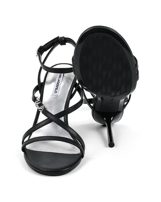Karl Lagerfeld White Logo Strap Sandals