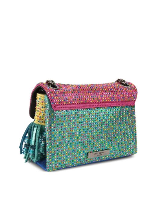 Kurt Geiger Purple Mini Fringed Shoulder Bag
