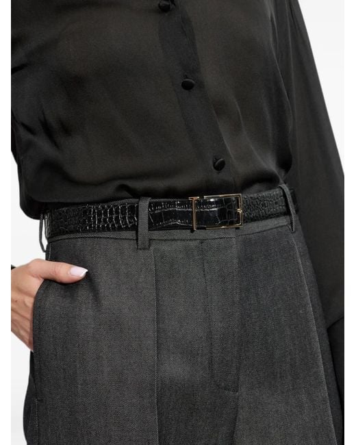 Tom Ford White Croc-Effect Leather Belt
