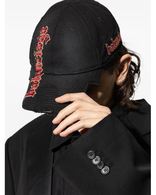 Balenciaga Black Gothic Placement No Closure Cap for men