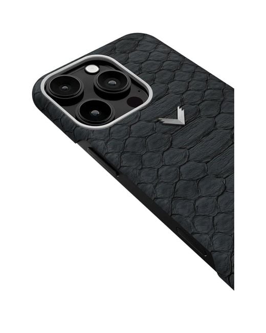 Velante Black Iphone 16 Pro Python Leather Phone Case