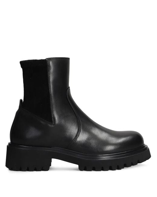 Julie Dee レザー コンバットブーツ Black