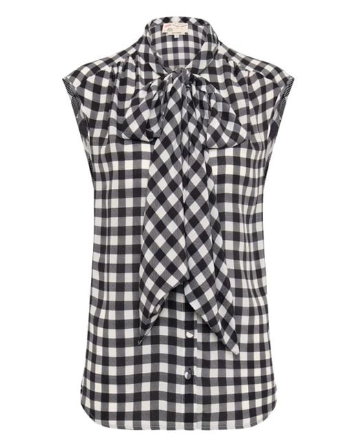 Maison Common Black Gingham-Check Blouse