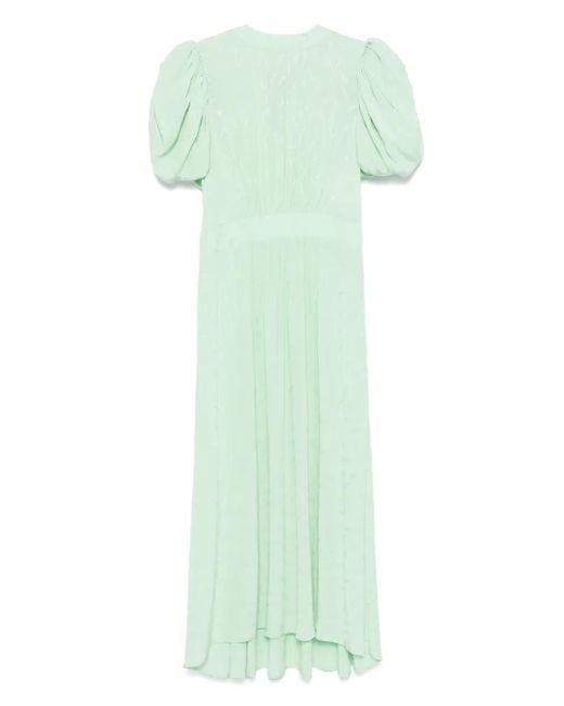 ROTATE BIRGER CHRISTENSEN Green Floral-Jacquard Midi Dress
