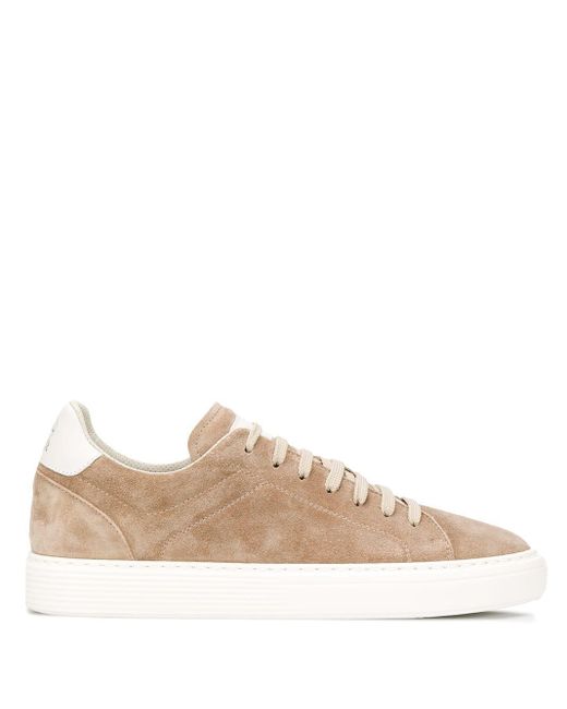 Brunello Cucinelli Low-top Lace-up Sneakers in Natural for Men | Lyst