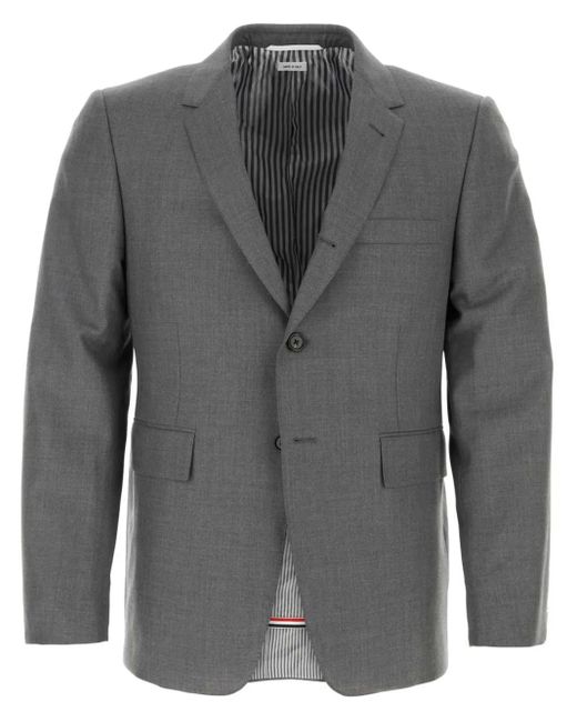 Thom Browne Gray Super 120S Single-Breasted Blazer for men