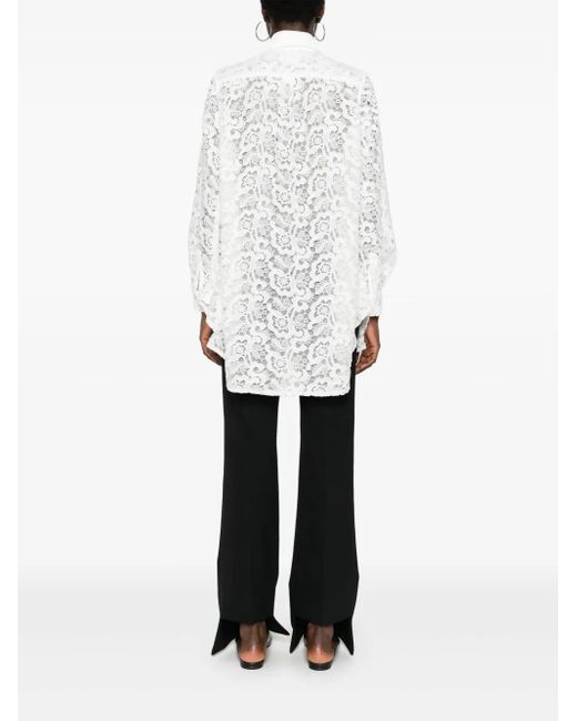 Comme des Garçons White Guipure-Lace Shirt