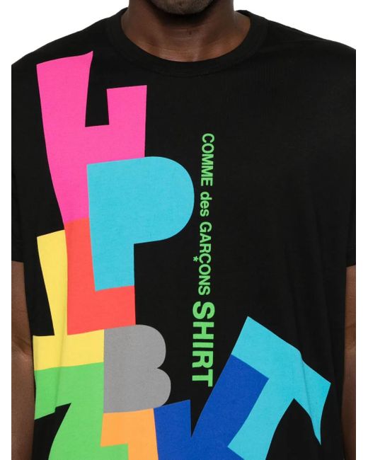 メンズ Comme des Garçons グラフィック Tシャツ Black
