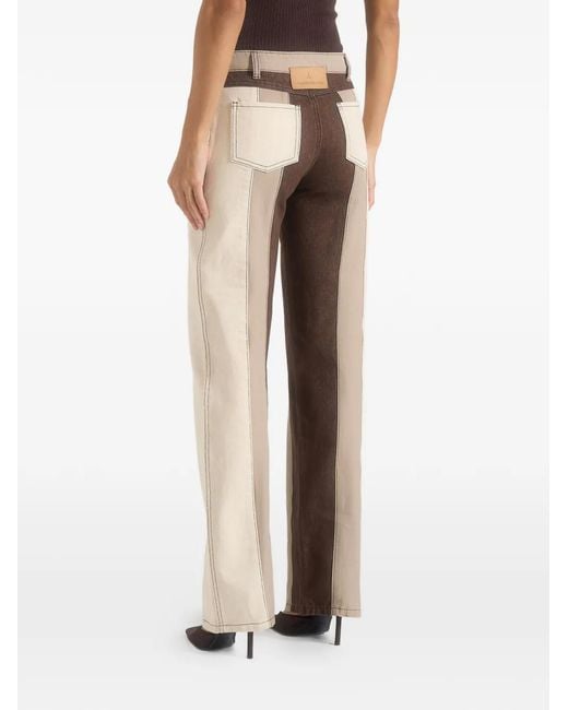 Manière De Voir Natural Jacinda Colour-Block Panelled Jeans