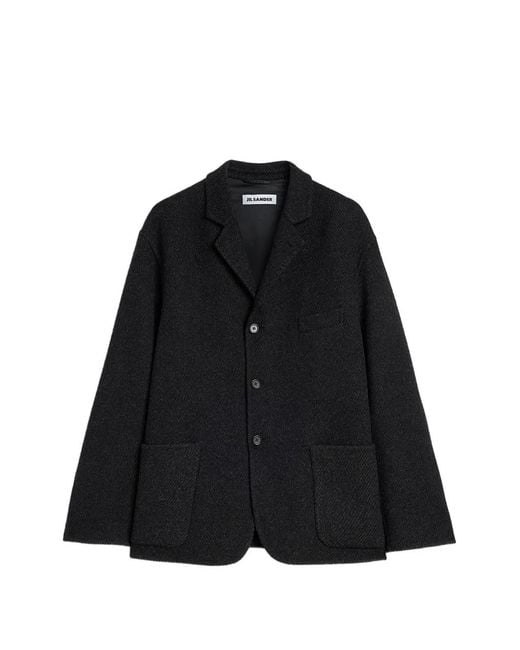 Jil Sander Black Chevron-Pattern Jacket for men