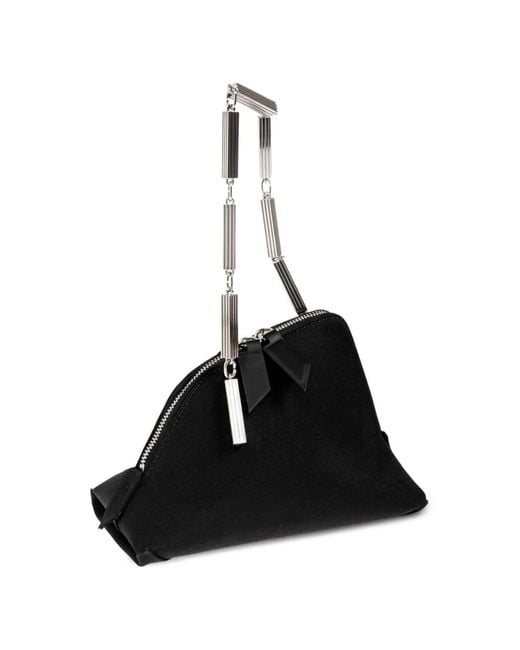 The Attico Black La Scala Chain-Link Clutch Bag