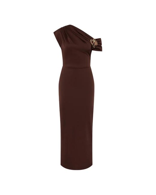 Rebecca Vallance Brown Hazine One-Shoulder Embellished Midi Dress