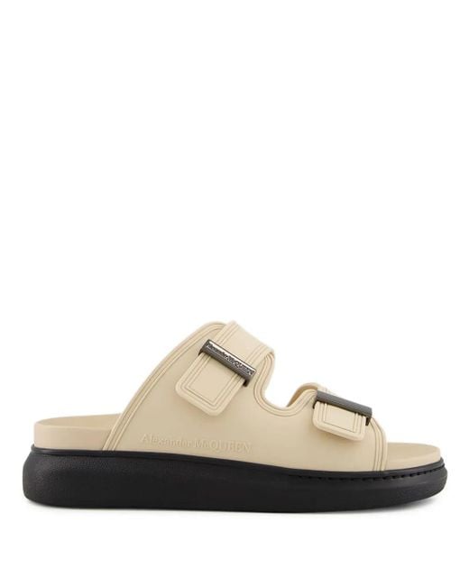 メンズ Alexander McQueen ダブルバックル サンダル White