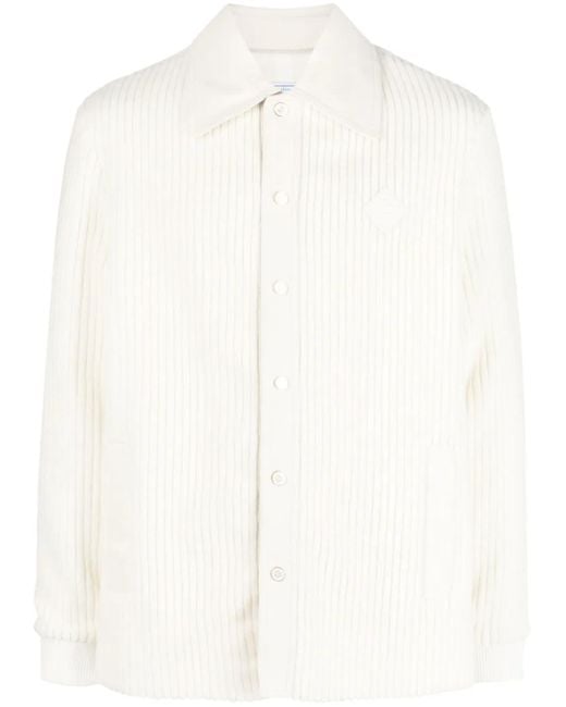 Casablanca White Ribbed Buttoned Cardigan for men