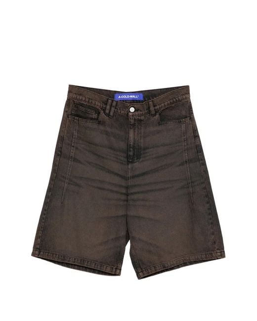 A_COLD_WALL* Gray Cromer Dyed Panelled Shorts for men