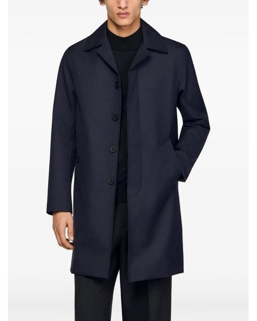 Sandro Blue Waterproof Raincoat for men