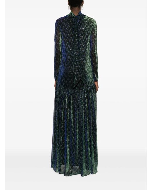 Talbot Runhof Black Lurex-Abendkleid Mit Stehkragen