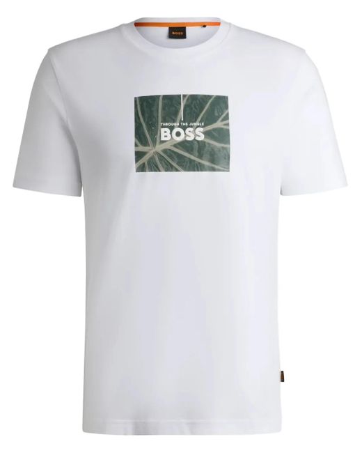 メンズ Boss プリント Tシャツ Gray