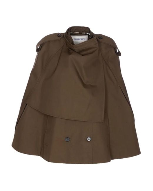 Burberry Brown Doppelreihiges Cape
