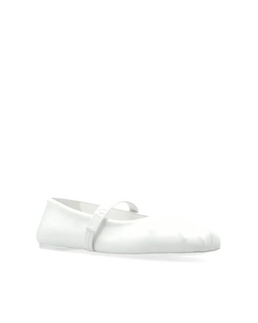 Marni レザーフラットシューズ White