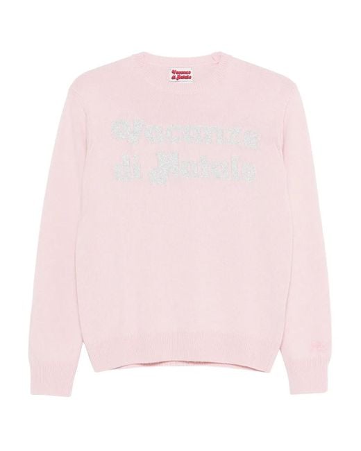 Mc2 Saint Barth Pink Logo Lettering Jumper