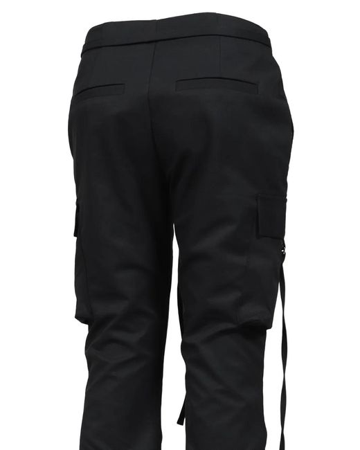 BOHEMSEO Black Strap-Detail Buckled Cargo Pants