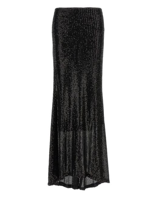 Le twins Black Sequin-Embellishment Maxi Skirt