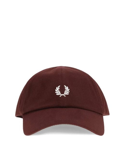 Fred Perry Brown Logo-Embroidered Cap for men