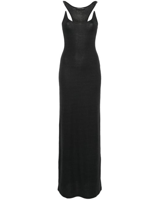 Y. Project Black Invisible-straps Maxi Dress