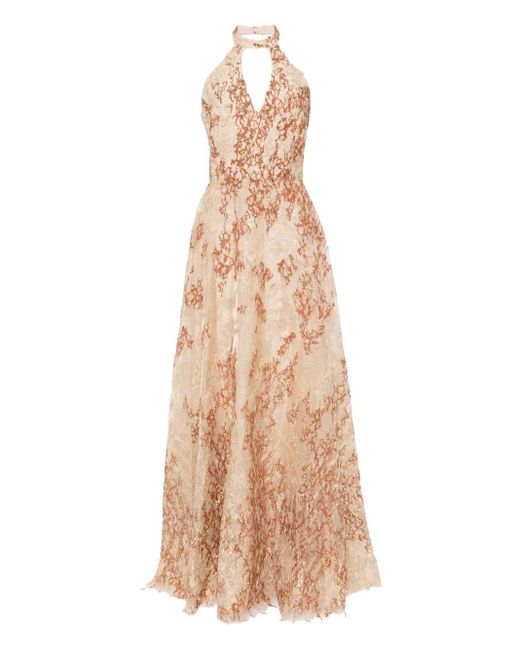 Saiid Kobeisy Natural Embroidered Gown