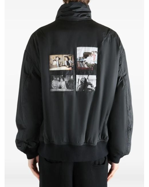 Undercover Black Zipped Graphic-Print Jacket for men