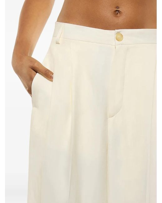 Laneus White Pleated Trousers