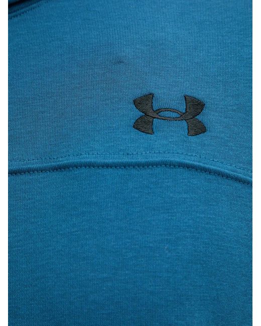 Under Armour Blue Rival Lightweight Logo-Patch Hoodie for men