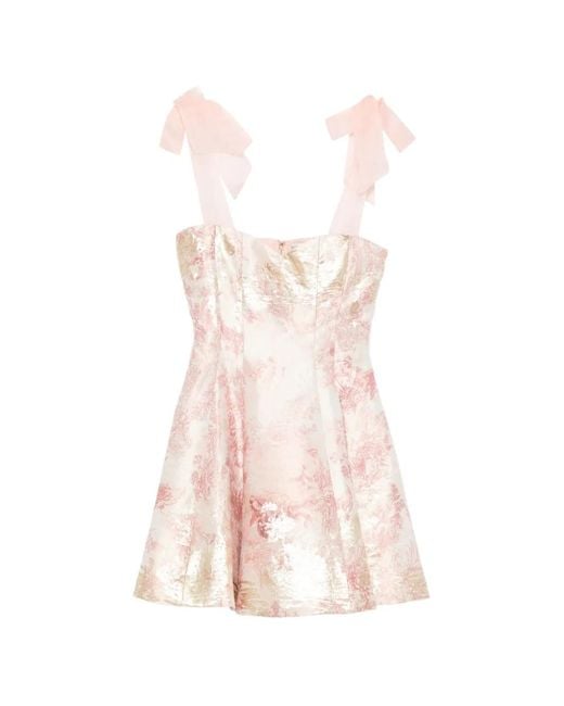 Alice + Olivia Pink Summer Bow Floral Mini Dress