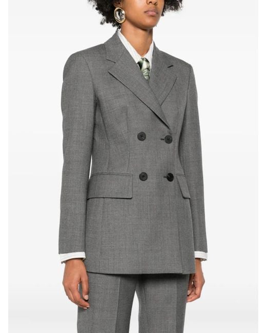 Seafarer Gray Double-Breasted Wool Blazer