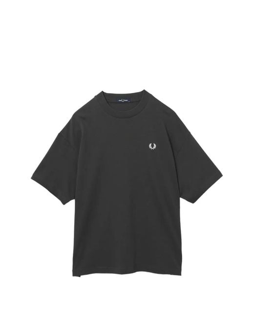 Fred Perry Black Logo-Print T-Shirt for men