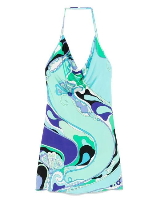 Emilio Pucci Blue Minikleid Mit Print