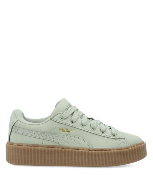 Fenty Green Creeper Phatty Leather Sneakers for men