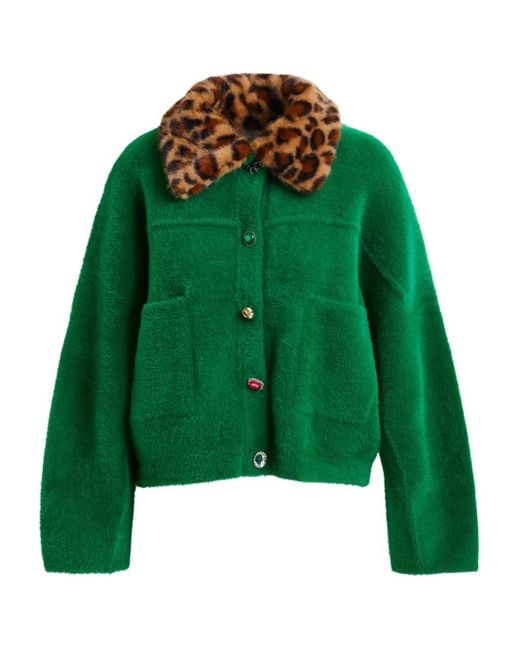 Essentiel Antwerp Green Button-Embellshment Cardigan