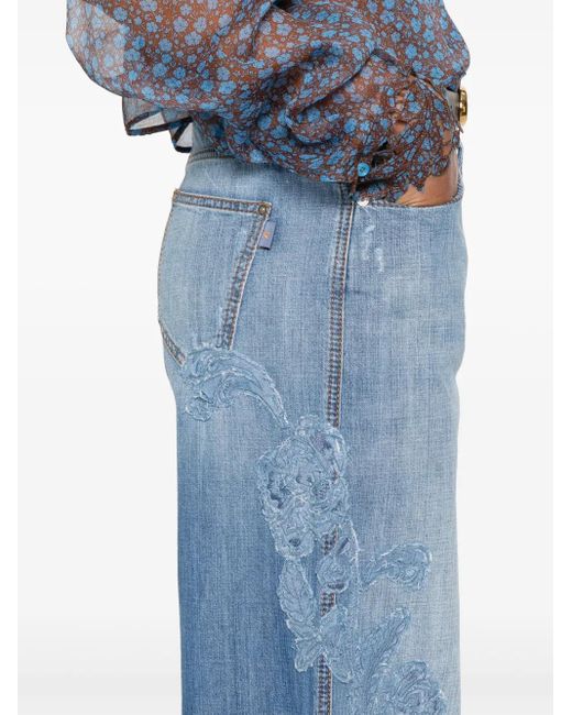 Ermanno Scervino フローラル ジーンズ Blue