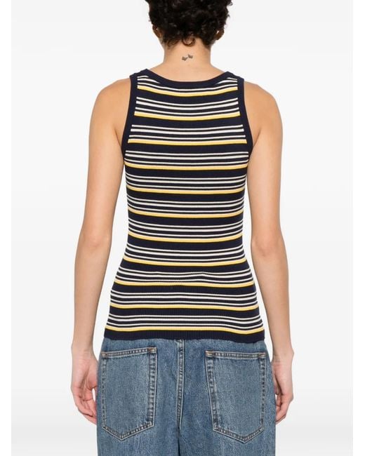 Miu Miu Black Striped Cotton Tank Top