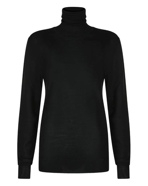 Saint Laurent Black Turtleneck Wool Sweater