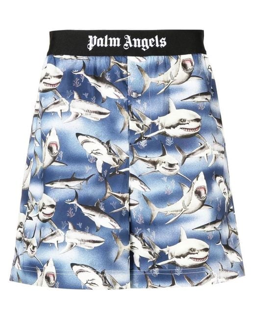Palm Angels Blue Shorts for men