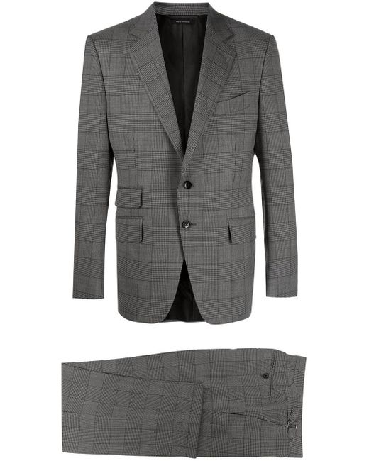Tom Ford O'connor Checked Wool Suit in Grey for Men | Lyst Canada