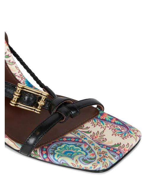 Etro White 90Mm Leather High-Heeled Sandals