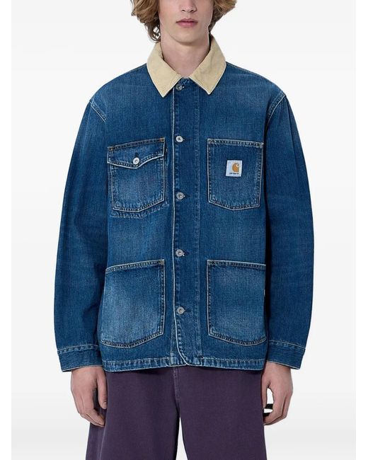 Carhartt Blue Long-Sleeve Patch-Pocket Jacket for men