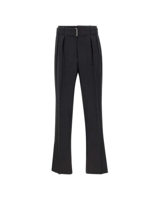 Tagliatore Black Belted Pleated Trousers for men