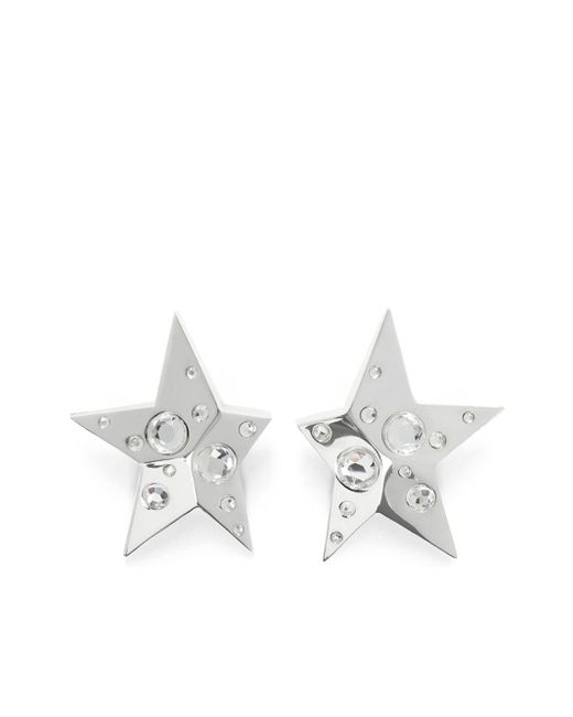 Area White Crystal-embellished Star Earrings
