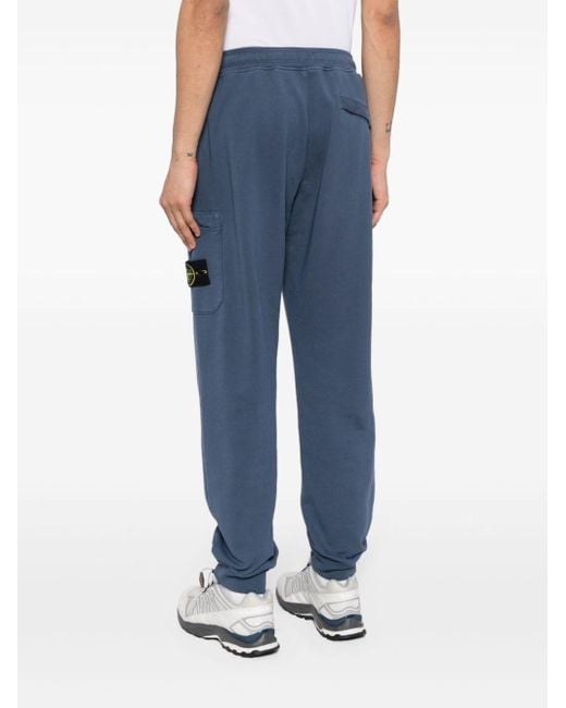 Stone Island Blue Compass-badge Cotton Track Pants for men